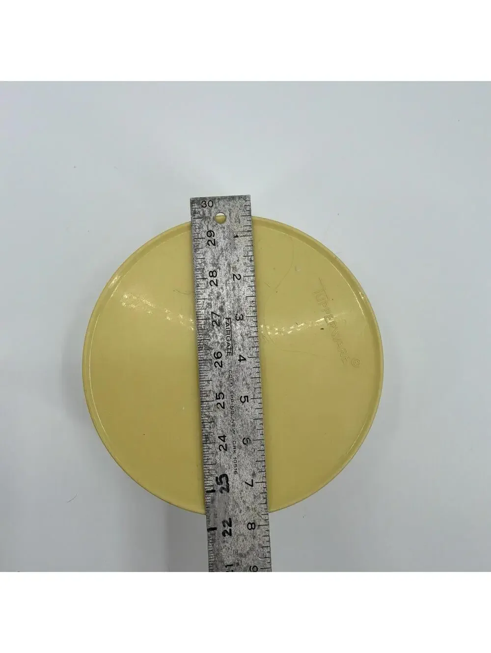Vintage Tupperware Yellow Starburst Sunburst Round Storage Container W/ Lid